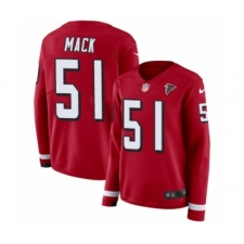 Women's Nike Atlanta Falcons #51 Alex Mack Limited Red Therma Long Sleeve NFL Jersey