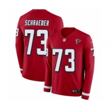 Men's Nike Atlanta Falcons #73 Ryan Schraeder Limited Red Therma Long Sleeve NFL Jersey