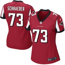 Women's Nike Atlanta Falcons #73 Ryan Schraeder Game Red Team Color NFL Jersey