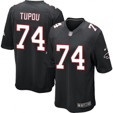 Men's Nike Atlanta Falcons #74 Tani Tupou Game Black Alternate NFL Jersey