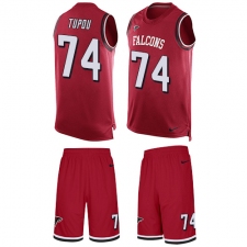 Men's Nike Atlanta Falcons #74 Tani Tupou Limited Red Tank Top Suit NFL Jersey