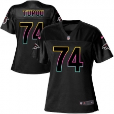 Women's Nike Atlanta Falcons #74 Tani Tupou Game Black Fashion NFL Jersey