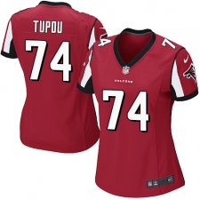 Women's Nike Atlanta Falcons #74 Tani Tupou Game Red Team Color NFL Jersey