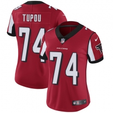 Women's Nike Atlanta Falcons #74 Tani Tupou Red Team Color Vapor Untouchable Limited Player NFL Jersey