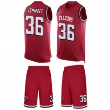 Men's Nike Atlanta Falcons #36 Kemal Ishmael Limited Red Tank Top Suit NFL Jersey