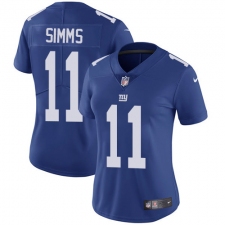 Women's Nike New York Giants #11 Phil Simms Elite Royal Blue Team Color NFL Jersey