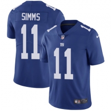 Youth Nike New York Giants #11 Phil Simms Royal Blue Team Color Vapor Untouchable Limited Player NFL Jersey