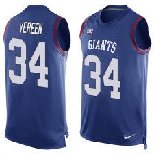 Men's Nike New York Giants #34 Shane Vereen Limited Royal Blue Player Name & Number Tank Top NFL Jersey