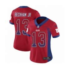 Women's Nike New York Giants #13 Odell Beckham Jr Limited Red Rush Drift Fashion NFL Jersey