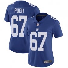 Women's Nike New York Giants #67 Justin Pugh Elite Royal Blue Team Color NFL Jersey