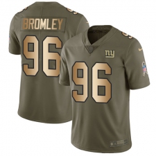 Youth Nike New York Giants #96 Jay Bromley Limited Olive/Gold 2017 Salute to Service NFL Jersey