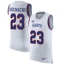 Men's Nike New York Giants #23 Duke Ihenacho Limited White Rush Player Name & Number Tank Top NFL Jersey
