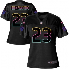 Women's Nike New York Giants #23 Duke Ihenacho Game Black Fashion NFL Jersey