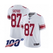 Men's New York Giants #87 Sterling Shepard White Vapor Untouchable Limited Player 100th Season Football Jersey