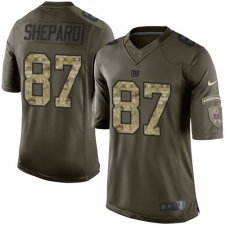 Youth Nike New York Giants #87 Sterling Shepard Elite Green Salute to Service NFL Jersey