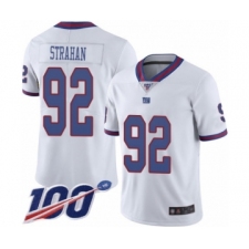 Men's New York Giants #92 Michael Strahan Limited White Rush Vapor Untouchable 100th Season Football Jersey