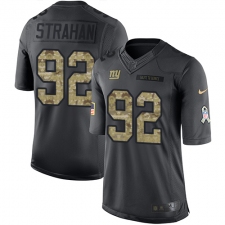Youth Nike New York Giants #92 Michael Strahan Limited Black 2016 Salute to Service NFL Jersey