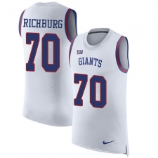 Men's Nike New York Giants #70 Weston Richburg Limited White Rush Player Name & Number Tank Top NFL Jersey