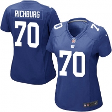 Women's Nike New York Giants #70 Weston Richburg Game Royal Blue Team Color NFL Jersey