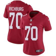 Women's Nike New York Giants #70 Weston Richburg Red Alternate Vapor Untouchable Limited Player NFL Jersey