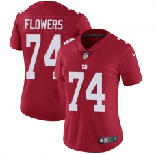Women's Nike New York Giants #74 Ereck Flowers Elite Red Alternate NFL Jersey