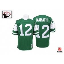 Mitchell and Ness New York Jets #12 Joe Namath Green Team Color Authentic Throwback NFL Jersey