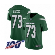 Men's New York Jets #73 Joe Klecko Green Team Color Vapor Untouchable Limited Player 100th Season Football Jersey