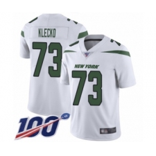 Men's New York Jets #73 Joe Klecko White Vapor Untouchable Limited Player 100th Season Football Jersey