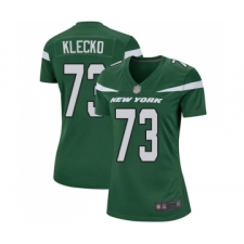 Women's New York Jets #73 Joe Klecko Game Green Team Color Football Jersey