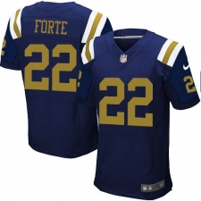 Men's Nike New York Jets #22 Matt Forte Elite Navy Blue Alternate NFL Jersey