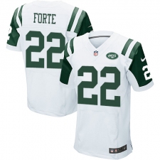 Men's Nike New York Jets #22 Matt Forte Elite White NFL Jersey
