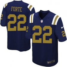 Men's Nike New York Jets #22 Matt Forte Game Navy Blue Alternate NFL Jersey