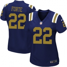 Women's Nike New York Jets #22 Matt Forte Elite Navy Blue Alternate NFL Jersey