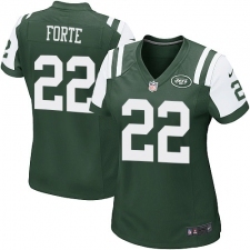 Women's Nike New York Jets #22 Matt Forte Game Green Team Color NFL Jersey
