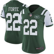 Women's Nike New York Jets #22 Matt Forte Green Team Color Vapor Untouchable Limited Player NFL Jersey