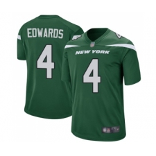 Men's New York Jets #4 Lac Edwards Game Green Team Color Football Jersey