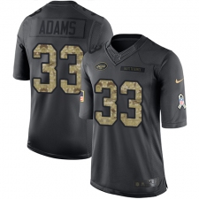 Men's Nike New York Jets #33 Jamal Adams Limited Black 2016 Salute to Service NFL Jersey