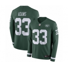 Men's Nike New York Jets #33 Jamal Adams Limited Green Therma Long Sleeve NFL Jersey