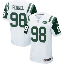 Men's Nike New York Jets #98 Mike Pennel Elite White NFL Jersey