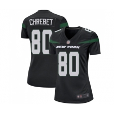 Women's New York Jets #80 Wayne Chrebet Game Black Alternate Football Jersey