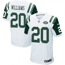 Men's Nike New York Jets #20 Marcus Williams Elite White NFL Jersey