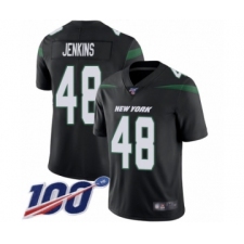 Men's New York Jets #48 Jordan Jenkins Black Alternate Vapor Untouchable Limited Player 100th Season Football Jersey