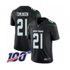 Men's New York Jets #21 LaDainian Tomlinson Black Alternate Vapor Untouchable Limited Player 100th Season Football Jersey