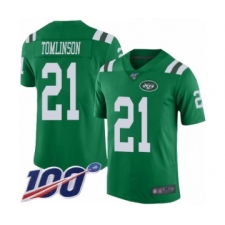 Men's New York Jets #21 LaDainian Tomlinson Limited Green Rush Vapor Untouchable 100th Season Football Jersey