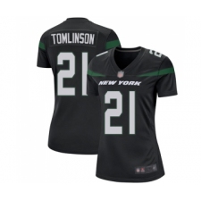 Women's New York Jets #21 LaDainian Tomlinson Game Black Alternate Football Jersey