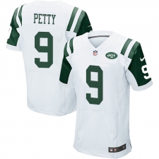 Men's Nike New York Jets #9 Bryce Petty Elite White NFL Jersey