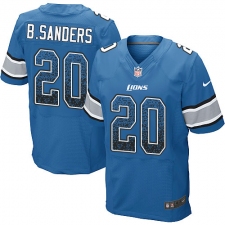 Men's Nike Detroit Lions #20 Barry Sanders Elite Blue Home Drift Fashion NFL Jersey