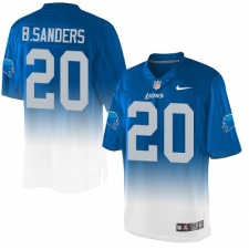 Men's Nike Detroit Lions #20 Barry Sanders Elite Light Blue/White Fadeaway NFL Jersey
