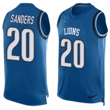 Men's Nike Detroit Lions #20 Barry Sanders Limited Light Blue Player Name & Number Tank Top NFL Jersey