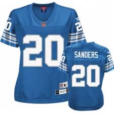 Reebok Detroit Lions #20 Barry Sanders Blue Women's Throwback Team Color Replica Throwback NFL Jersey
